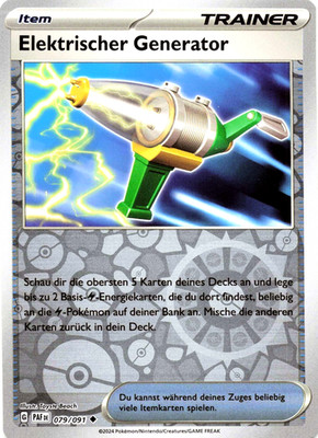 Pokemon Karte Elektrischer Generator PAF 079/091 Paldeas NM reverse holo DE rare