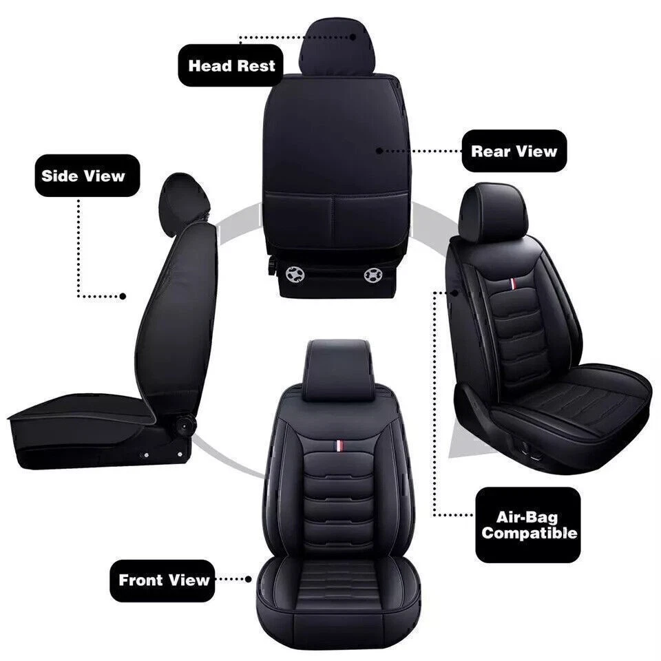 For BMW 328i 325i 528i Car Seat Covers 2 Seat Set PU Leather Cushion Protector - Imagem 4 de 4