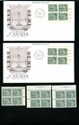 LOT 32693 MINT NH OG 543 CENTENNIALS PLATE BLOCKS SIX FDC CANADA