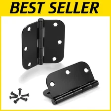 18 Matte Black Door Hinges - 3.5" x 3.5" with 5/8" Radius for Smooth Operation