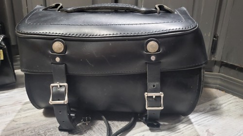 Willie & Max Braided Leather Tool Pouch w/pins & Sissy Bar Duffel Bag Motorcycle