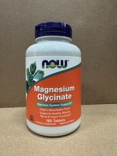 NOW FOODS Magnesium Glycinate 180 Tablets Free Ship
