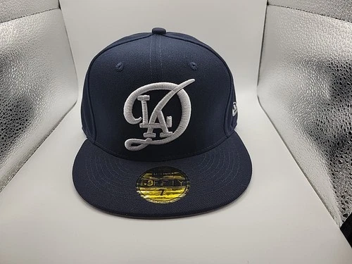 Los Angeles Dodgers hat cap New Era 59Fifty Fitted Size 7 MLB Baseball Navy Blue