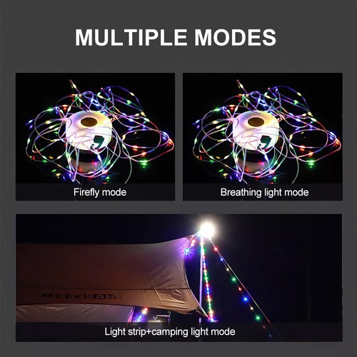 10M Portable Camping String Lights Retractable USB Rechargeable Lamps Waterproof - Picture 5 of 23