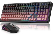 Wireless Gaming Keyboard and Mouse Combo, RGB Backlit, Tri-Mode Bluetooth/2.4...