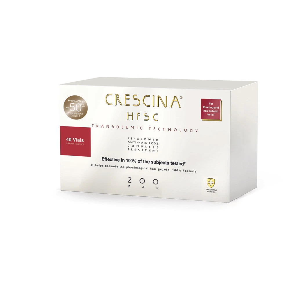 CRESCINA Transdermic HFSC 100% Complete Treatment 200 Man (20+20 vials)