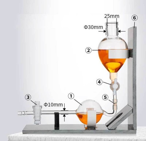 Juego de cristalería de prueba de pureza de CO2, tipo L con soporte opcional para laboratorios au - Imagen 8 de 8
