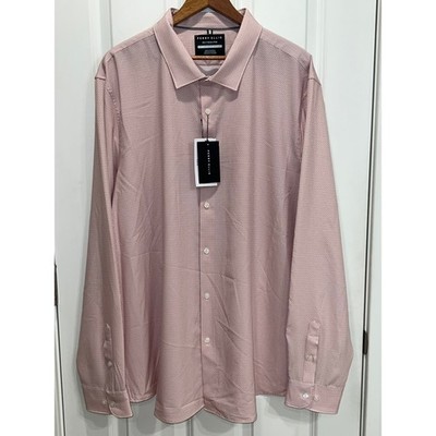 NWT Perry Ellis Mens 3XLT Slim Fit Button Down Shirt Withered Rose