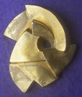 PARVINE CURIE BRONZE PENDANT gilded cubic shape signed numbered 18/80