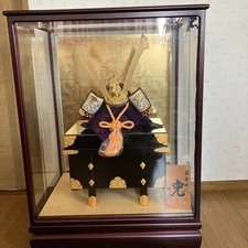 Japanese Old Vintage Samurai Kabuto Helmet - Traditional Golden Helmet Used