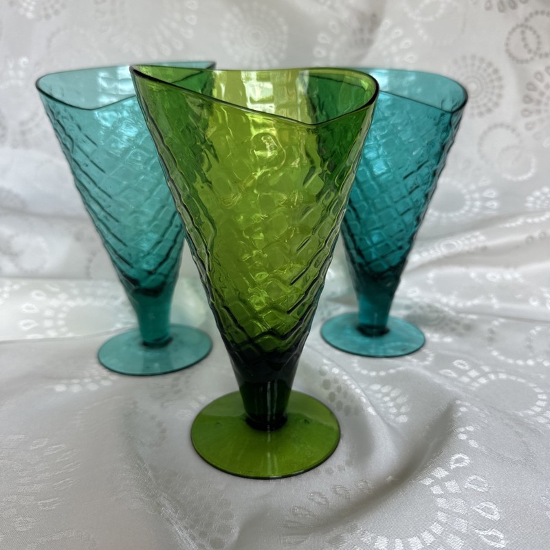 Bormioli Rocco Cornetto or Gelato Waffle Cone Shaped Dessert Glasses 
