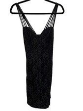 Roberta Cocktail Dress Size 7 Lace Strappy Bodycon Black Elegant Witchy Gothic