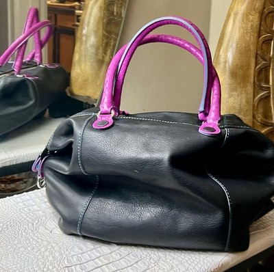 Gabs Italian Convertible Shopping Bag W Fuchsia Ostrich Details
