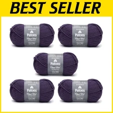 Heirloom Quality Classic Wool Yarn - 5 Pack - Purple Night - 210 Yards Each