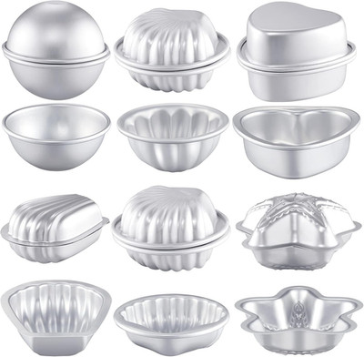 12 Pcs Bath Bomb Molds 6 Shapes Metal DIY Bath Bomb Making Crafts Crafting Press