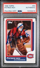 PATRICK ROY SIGNED 1986 TOPPS RC #53 PSA AUTH AUTO MONTREAL CANADIENS