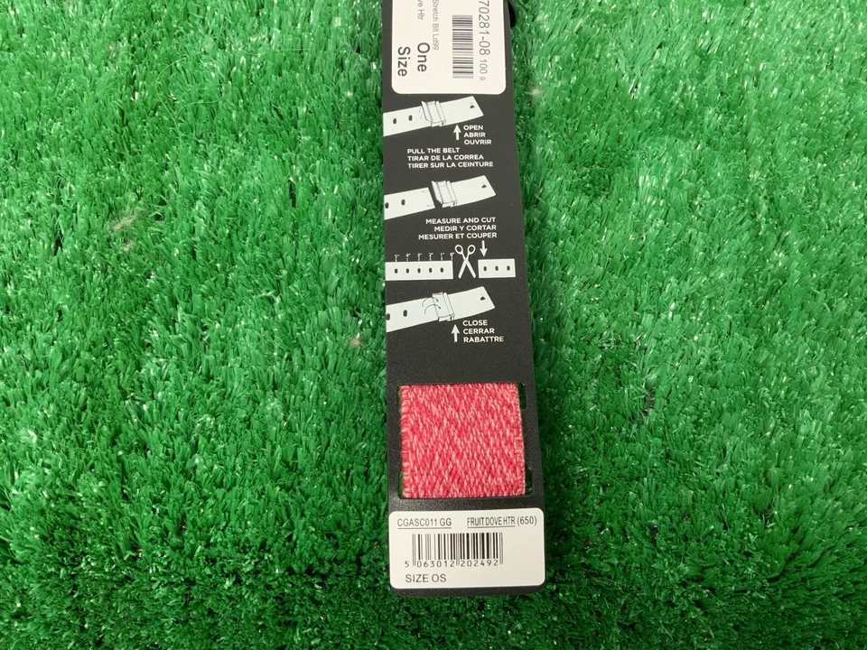 Cinturón elástico de golf Callaway corte a medida en rosa paloma de frutas con herrajes plateados Foto 4 de 4