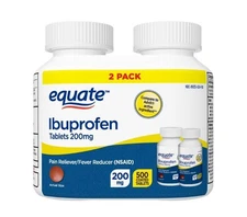 Twin Pack Equate Ibuprofen 200mg Tablets 500 Count *Advil Compare Free Shipping