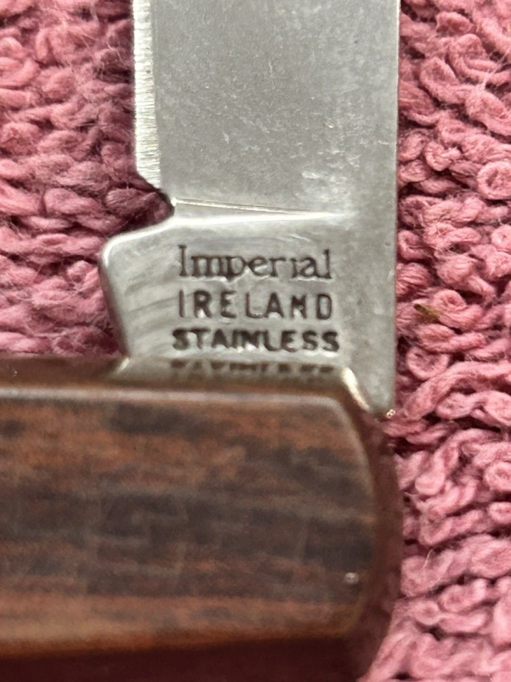 Navaja de Bolsillo Plegable Imperial Diamond Edge DE 2 Hojas Hecha en Irlanda De Colección 2.75" Foto 2 de 3
