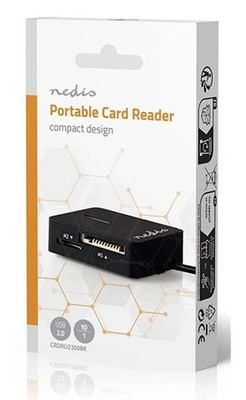 Nedis SD SDHC MMC Micro SD MS M2 Kartenleser USB 2.0 #CRDRU2300BK (UK-Ware) NEU