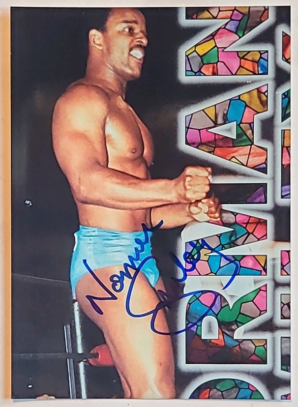 NORMAN SMILEY signed 5 X 7 photo WCW WWE WWF NXT pro wrestling