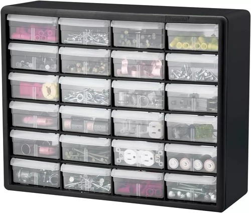 24-Drawer Plastic Small Parts Storage Cabinet Organizer Box for Hardware Craft - Picture 5 of 7