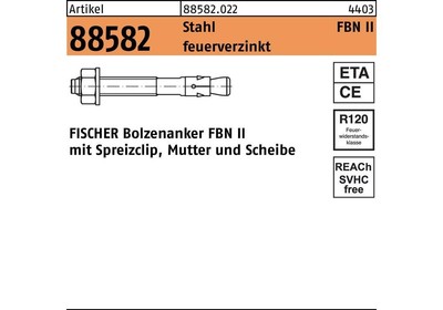 fischer Bolzenanker R 88582 FBN II 8/ 70 Stahl feuerverzinkt