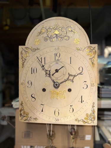 Early Eight Day Hoadley/Thomas Wooden Works Tall Case Movement And Dial