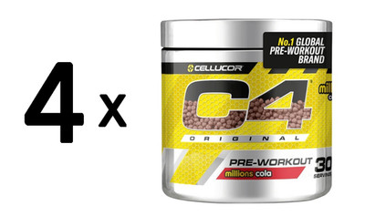4 x Cellucor C4 Original Pre-Workout, Millions Cola - 198g (119,89 EUR/kg)