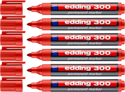 6x edding 300 Permanentmarker rot