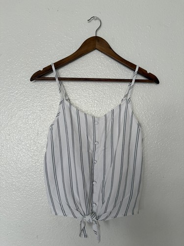 Abercrombie Kids White Tank Top Bottom Tie Size 15/16 - Picture 1 of 6