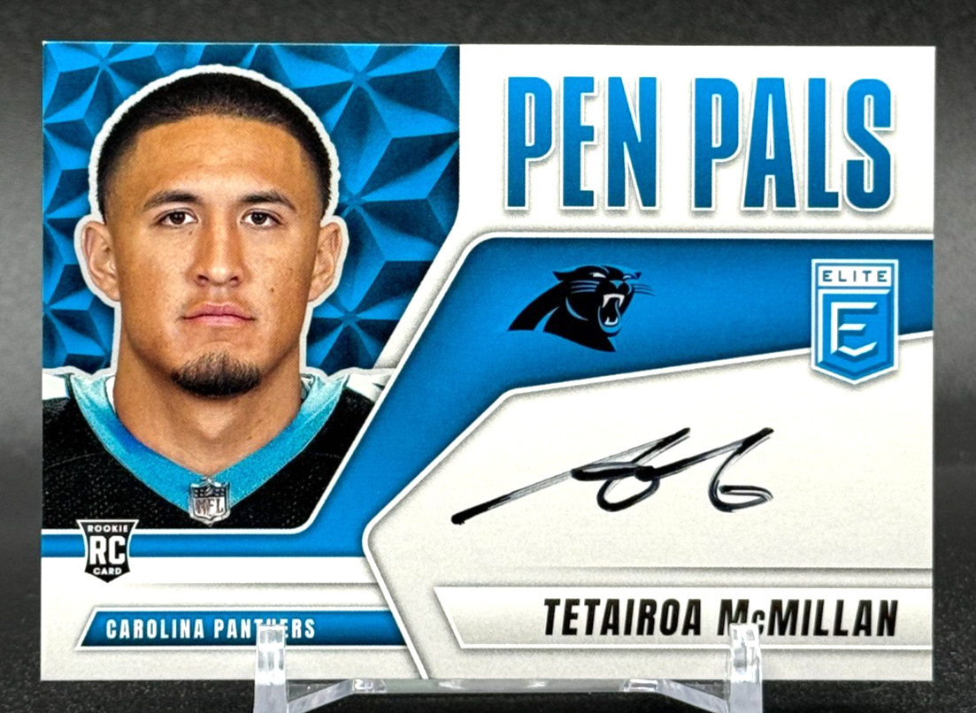 2025 Donruss Elite Tetairoa McMillan Pen Pals Black On-Card Auto Panthers