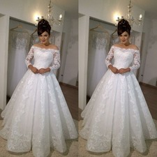 Gorgeous Wedding Dresses Off Shoulder Long Sleeves Lace A Line Bridal Gowns