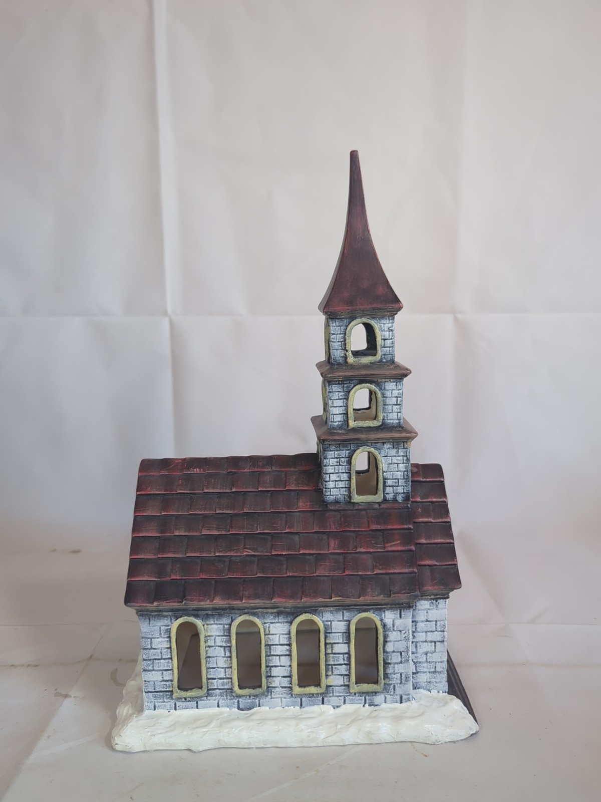 Vintage Byron Molds Hand Painted  church Ceramic
