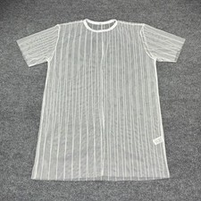 Fashion Nova Women’s White Mesh Top Short Sleeve See Through Shirt Size M