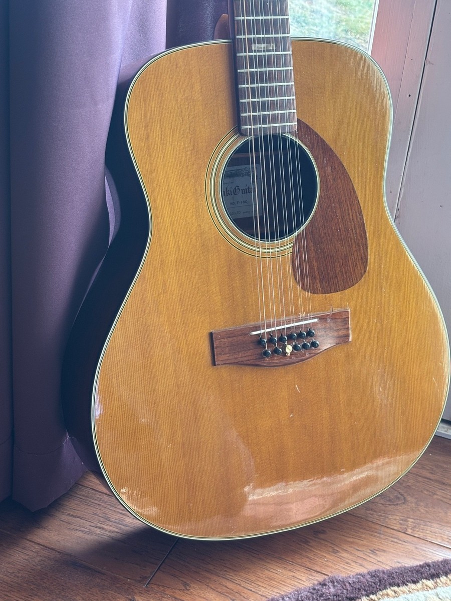 Kiso Suzuki F-180 Acoustic Guitar Japan 1970s OM Style Vintage