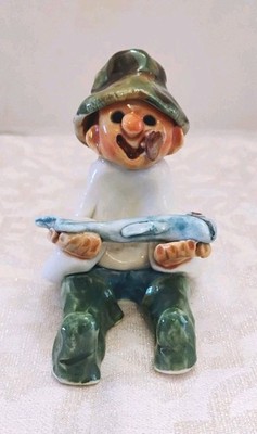 Vintage Abbey Crafts Timoleague Ireland Ceramic Fisherman Hand Made Figurine