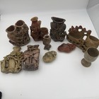 Lot Of 10 Vintage Handmade Soapstone Statues/Trays/Motifs Vase Incense Burners — photo 1