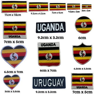 Uganda Nationalland verschiedene Größen Flagge zum Aufbügeln/Aufnähen bestickt Patch