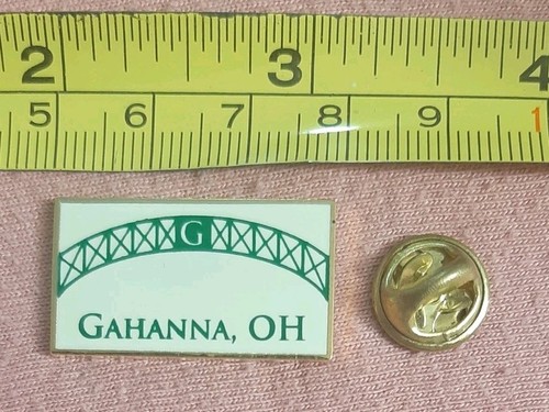 City Of Gahanna Ohio Franklin County Travel Souvenir Lapel Pin White Green