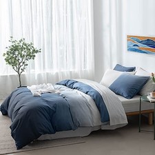 100 Cotton Duvet Cover Queen Size - Queen 90" 90" Gradient Ocean Blue