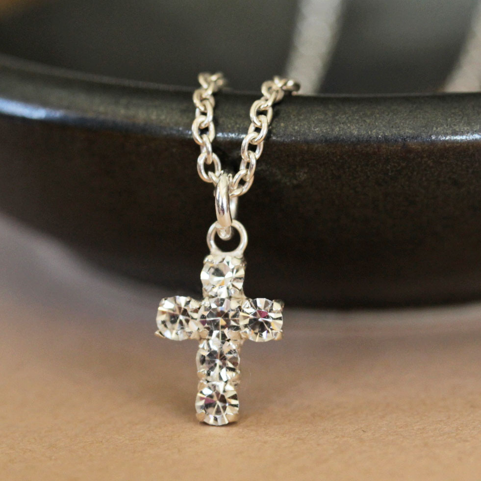 U&C Sundance Sparkly CZ Zirconia Sterling Silver Cross 925 Silver