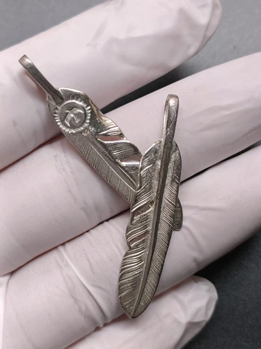 REAL 925 Sterling Silver Indian Thunderbird Feather Pendant Charm DIY Jewelry - Picture 8 of 15