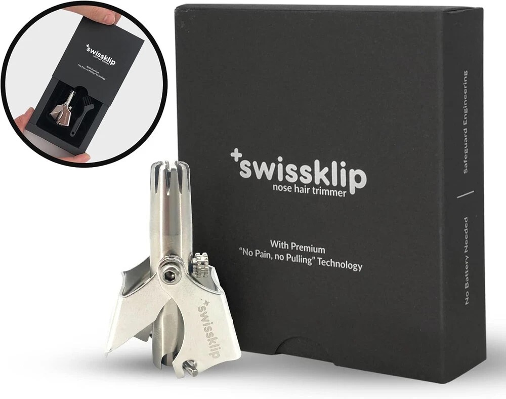 Swissklip Human Power Nose Hair Trimmer for Men Manual Nose Hair