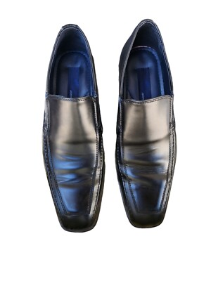 Joseph Abboud Black Leather Loafer Slip On Men display picture 2