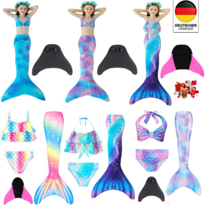 Kids Mädchen Meerjungfrau Schwanzflosse Monoflosse Schwimmschwanz Kann Schwimmen