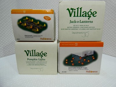 Dept 56 Halloween Lights, Pumpkins & Candy Corn.  Tested & Works