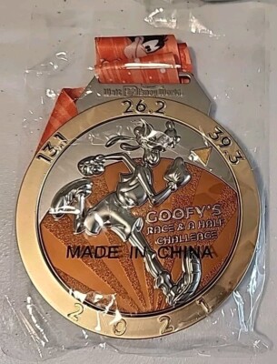 Walt Disney World GOOFY'S CHALLENGE Run 2021 Running Race Medal Marathon Spinner