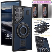 For Samsung Galaxy S24 Ultra S24 FE Case Kickstand Cover Tempered Glass Privacy