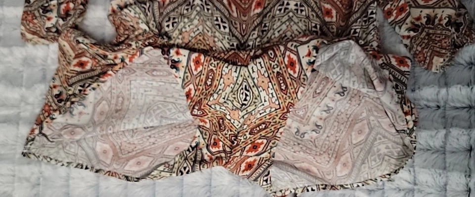 Mameluco BeBop Hombro Frío Multicolor Para Mujer XL Boho Manga Larga 2.5" Entrepierna Foto 4 de 4